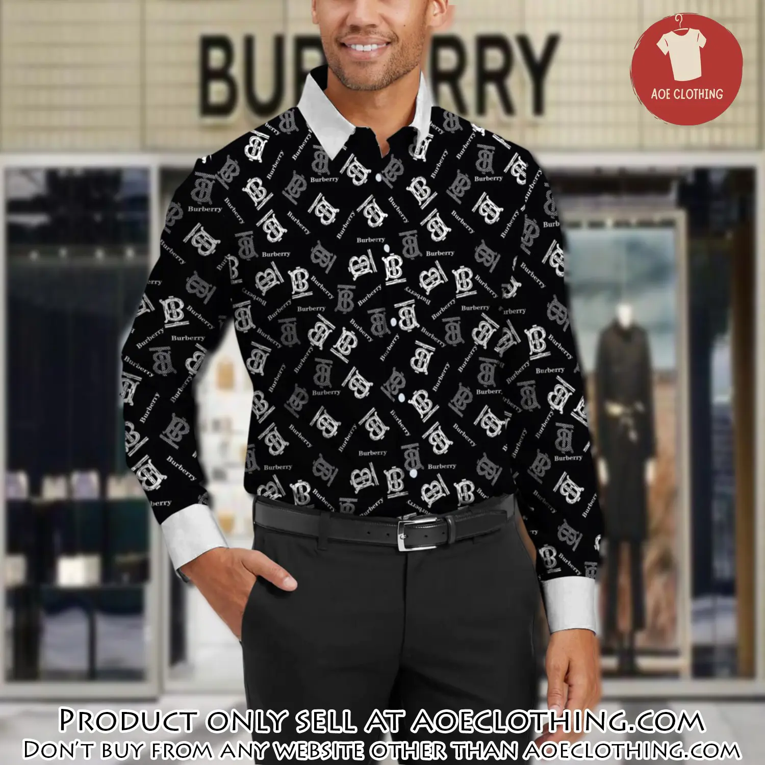 Burberry long sleeves button down shirt for elegant men lsb1011 aoe2345052
